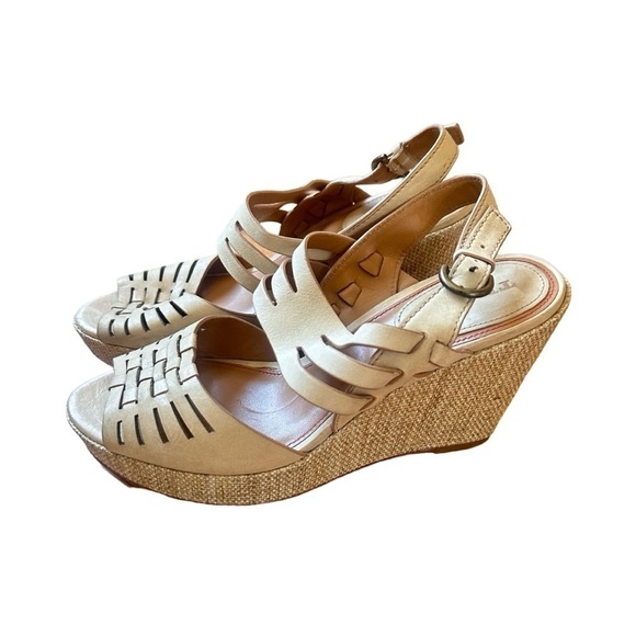 Trask 'Willow' Leather Platform Wedge Sandal 9.5 - Picture 3 of 9